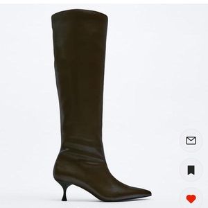 BROWN KNEE HIGH ZARA BOOT